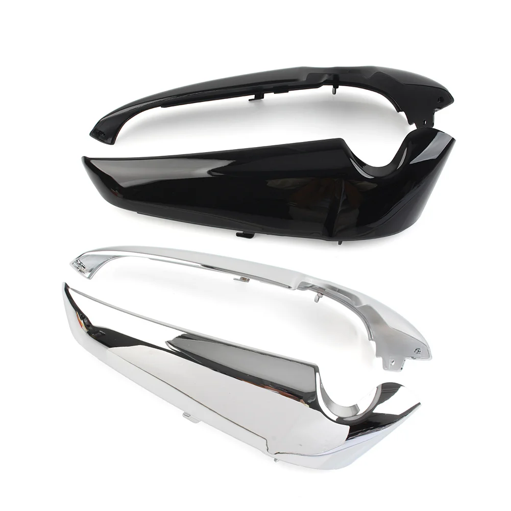 2x cubiertas laterales para radiador de motor, protector ABS para Harley Davidson V Rod VROD VRSC 2001-UP, cromado/negro brillante