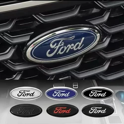 Car Front Grille Emblem Rear trunk Logo Badge Sticker Accessories For Ford Focus mk2 mk3 Fiesta mk7 Ranger Mondeo mk4 S-MAX Kuga
