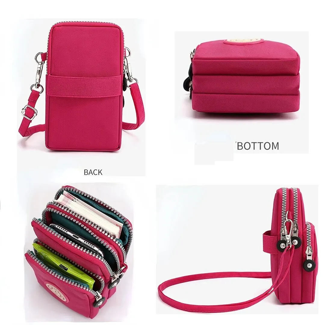 Portable Shoulder Bags Nylon Waterproof Women Mobile Phone Bags Mini Female Messenger Purse Lady Wallet Female CrossBody Bag