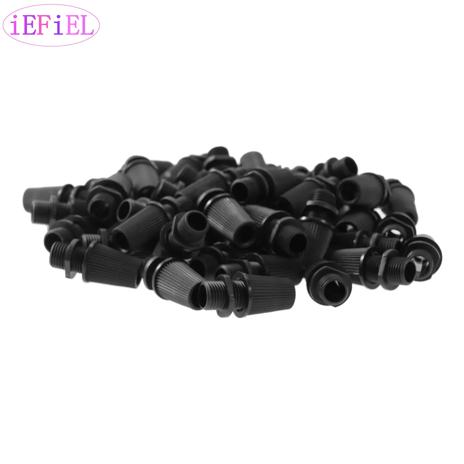 50pcs Plastic Cable Cord Connectors Strain Reliefs M10 Thread Cord Grips Cable Glands Clamps Electric Wire Lamp Cord Fastening