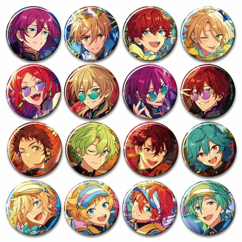 

Ensemble Stars Round Tinplate Button Pin Cartoon Idol Hidaka Hokuto Sakuma Rei Badge for Backpack Clothes Hat Accessories Gifts