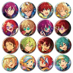 Ensemble Stars Round Tinplate Button Pin Cartoon Idol Hidaka Hokuto Sakuma Rei Badge for Backpack Clothes Hat Accessories Gifts