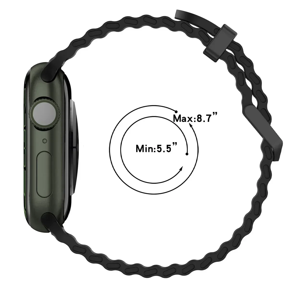 Silicone Strap for Apple Watch Ultra 2 49mm 46 45 44 42mm 38mm 41mm 40mm Sport Band for IWatch Series 9 8 7 6 SE 5 4 3 2 Correa image 4