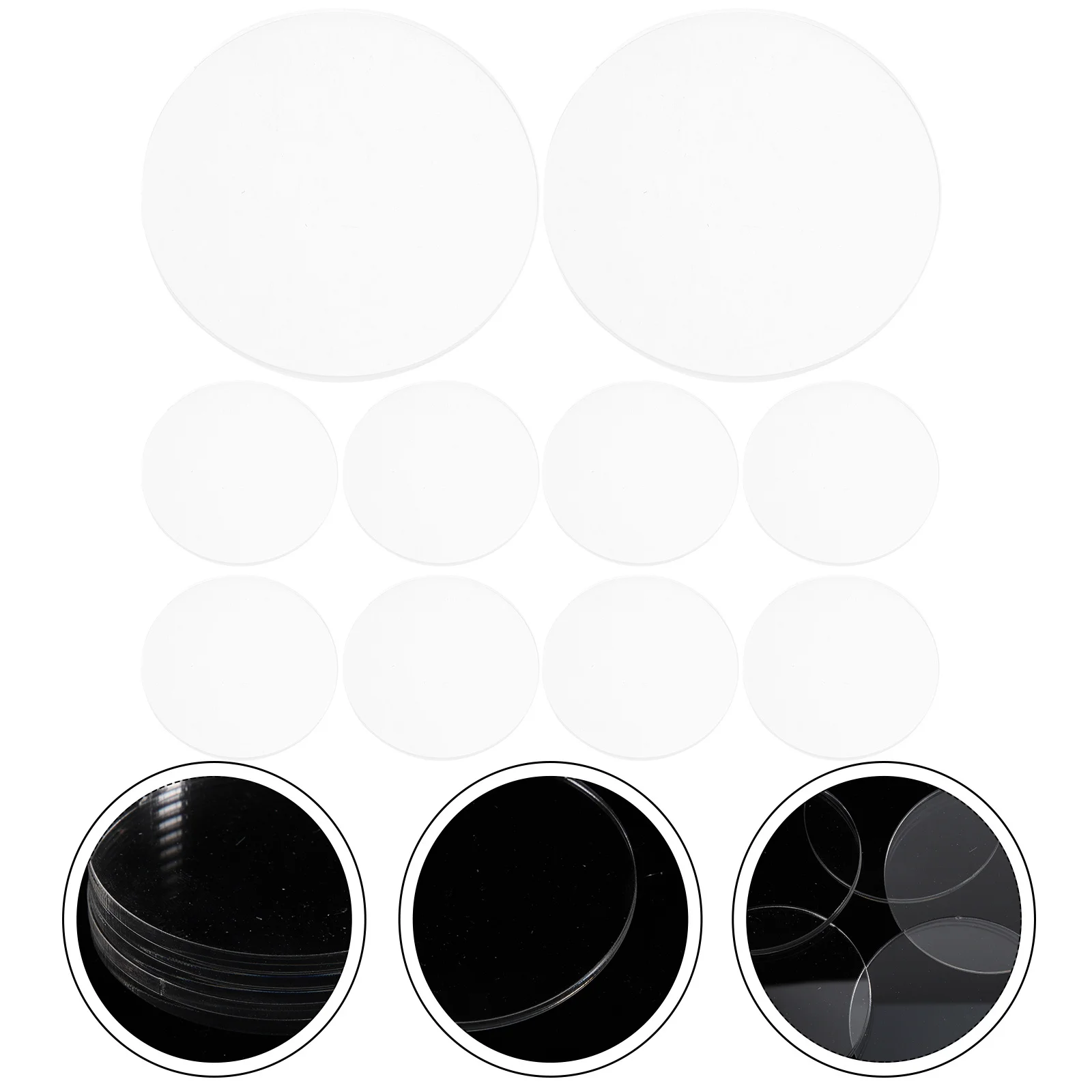 

10pcs Round Acrylic Display Stand For Cake Dessert Car Transparent Holder Organizer Base Table Decor Accessory