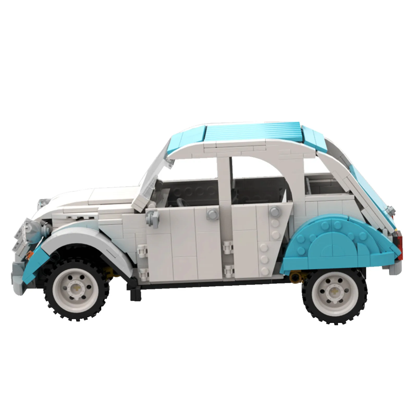 

MOC-24284 Bue-white Little Car Model Building Toys 760 Parts for Collection