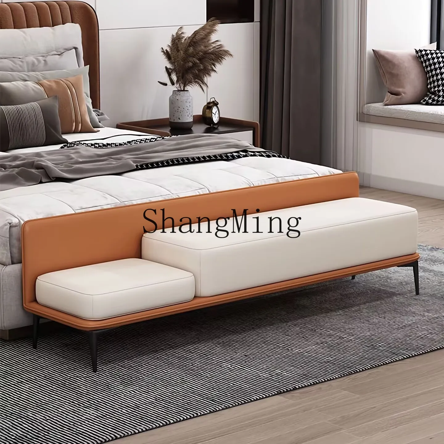 SM الفولاذ المقاوم للصدأ مرحاض تغيير الأحذية البراز غرفة نوم السرير البراز ضوء مقعد غرفة المعيشة الفاخرة