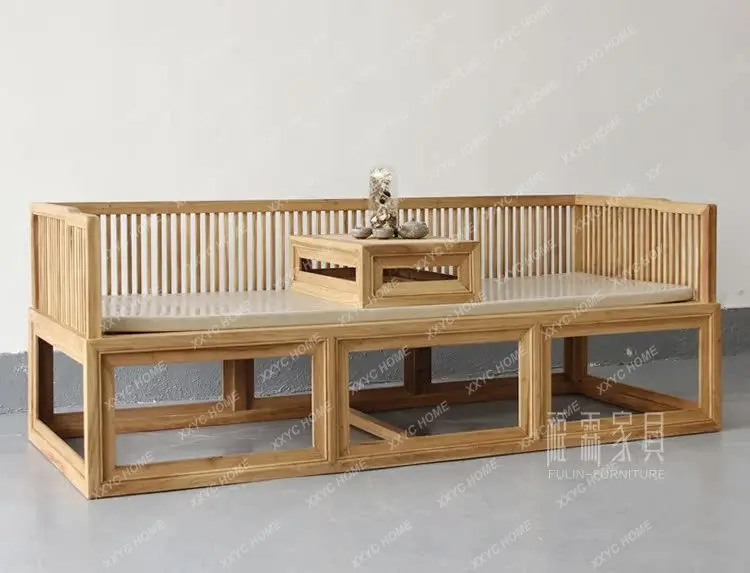 

JYGNew Chinese Zen mat Arhat bed ash wood living room old elm double chaise longue