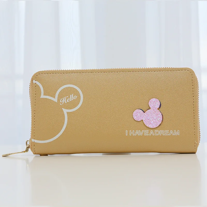 Disney Mickey mouse Small wallet lady short zipper tassel key coin purse student wallet Minnie card holder Coin Purses