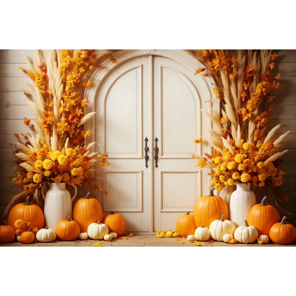 Autumn Thanksgiving Backdrop Photography Pumpkin Fall Harvest Background Baby Shower Birthday Party Decor Studio Photo Props