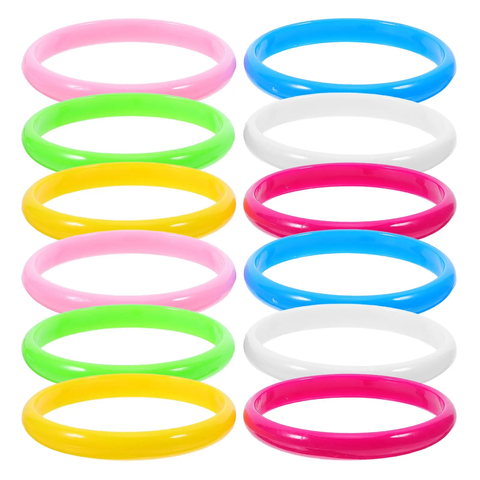 

48 Pcs Candy Color Bracelets Bulk Plastic Bangle Set for Kids Girls Ladies Gifts Birthday Party Favor Toy Accessories