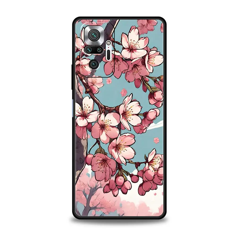 Cherry Blossom Tree Phone Case For Xiaomi Redmi Note 13 12 5G 9S 9 8 10 11 Pro 4G 9T 13C 12C 10C 9C 9A 7 Pro Soft Silicone Cover