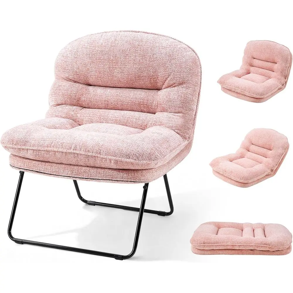 

Padded Chairs for Bedrooms, Dorms, and Gaming, with Back Support for Small Spaces, in Hot Pink