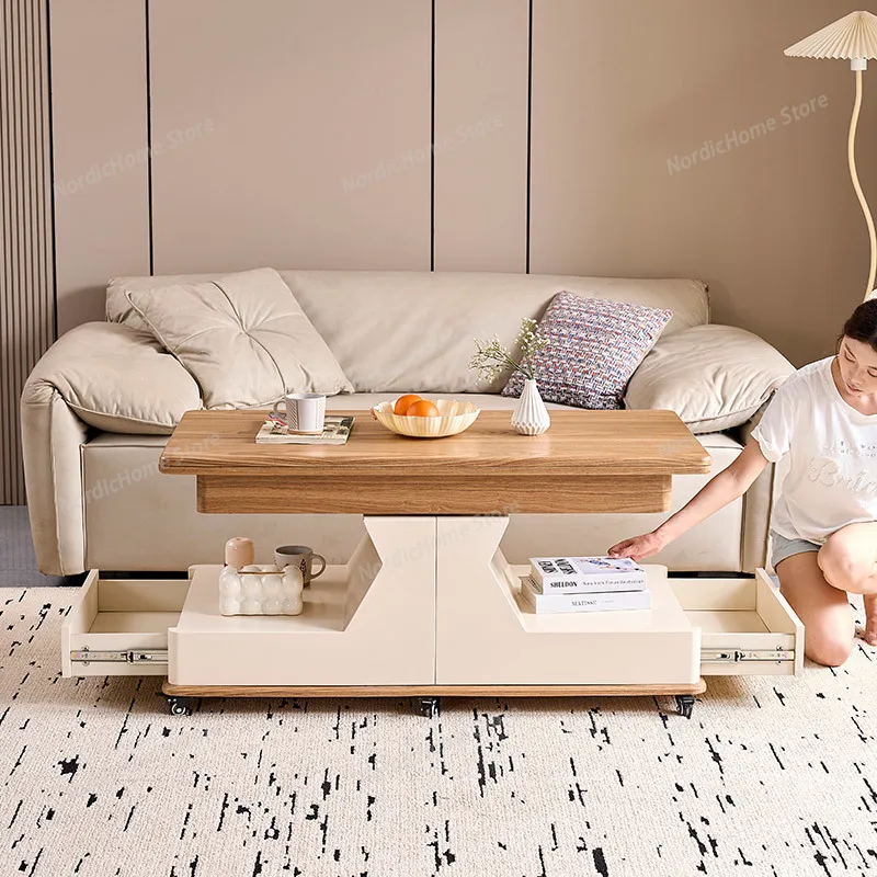 

French Luxury Coffee Tables Modern Aesthetic Minimalist Storage Coffee Tables Multifunction Premium Mesa Centro Furniture Home