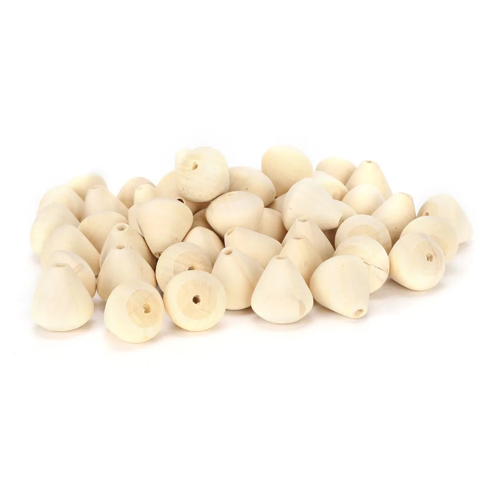 

50 шт. деревянных конусных бусин 22 x 23 мм, деревянные бусины-конусы для изготовления украшений, материалы для создания браслетов