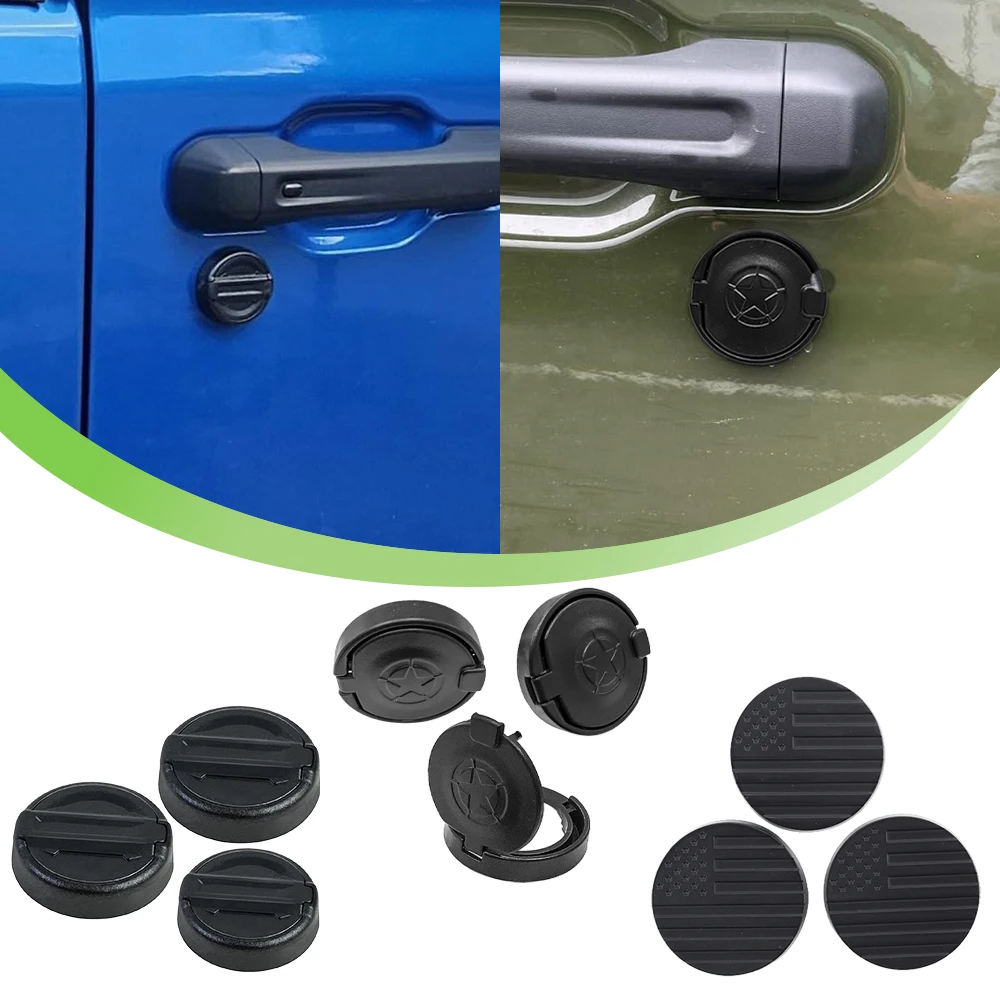Cubierta protectora de orificio para llave de cerradura de puerta de coche, embellecedor para Jeep Wrangler TJ JK JL TJ Gladiator JT 1997-2025, accesorios exteriores