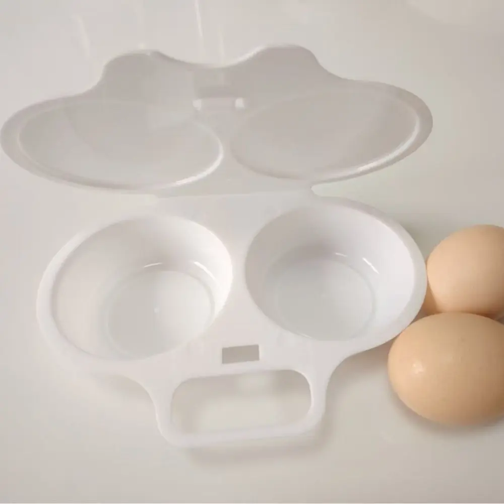 Food Grades Plastic Microwave Egg Cooker Heat Resistant Easy To Clean Egg Fryer Simple Portable Steamed Egg Box Kitchen Gadgets