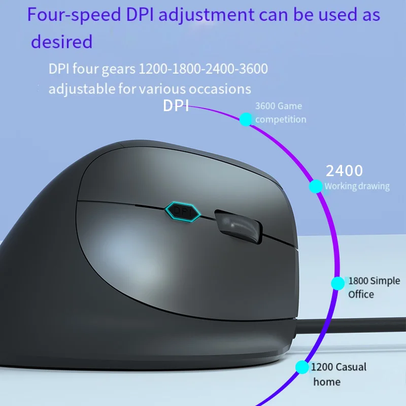 Wired Right Hand Vertical RGB Mouse Ergonomic Gaming Mouse 3200DPI USB Optical Wrist Healthy Mause for PC Computer