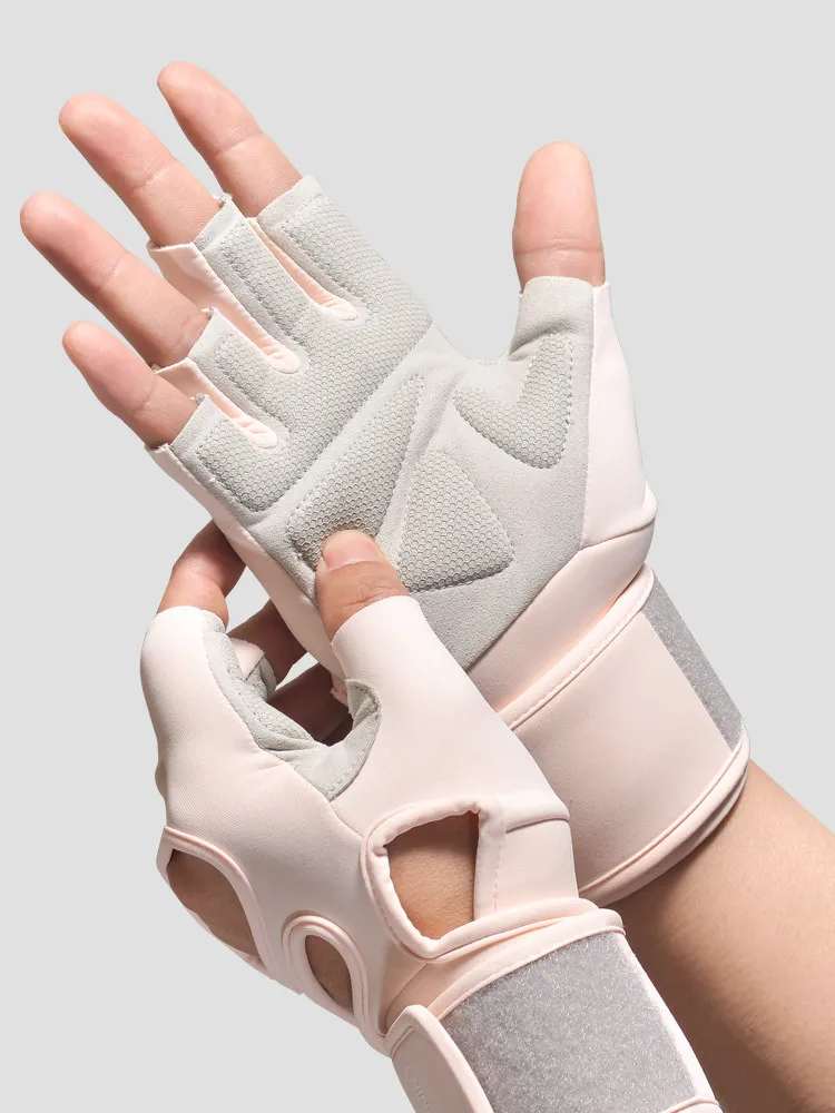 Fitness Gloves Protective Gloves for Women, Half-Finger, Non-Slip, Anti-Callus, Sports Gloves with Wrist Support, Integrated for Men, Suitable for Equipment, Pull-Up Training