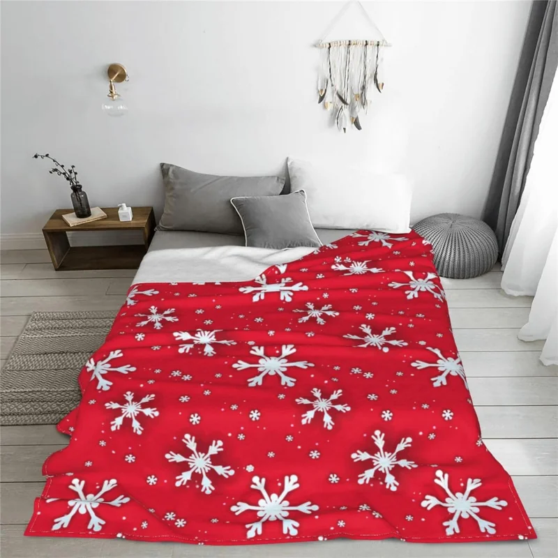 Christmas snowflake blanket flannel soft living room bed sofa travel office camping blanket 80INX60IN