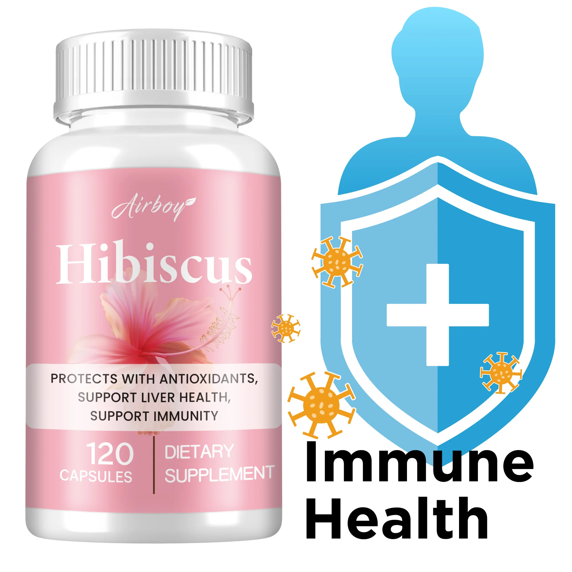 

Organic Hibiscus Capsules - Antioxidant, Promotes Liver Health,Immune Support, Maintains Normal Blood Pressure, Improves Energy