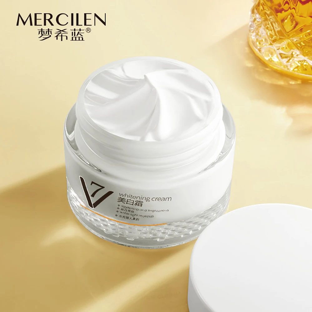 V7 Whitening Natural Cream Moisturizing Lazy Base Cream Brighten Skin Rejuvenation Elastic Skincare Women's Beauty Face Cream