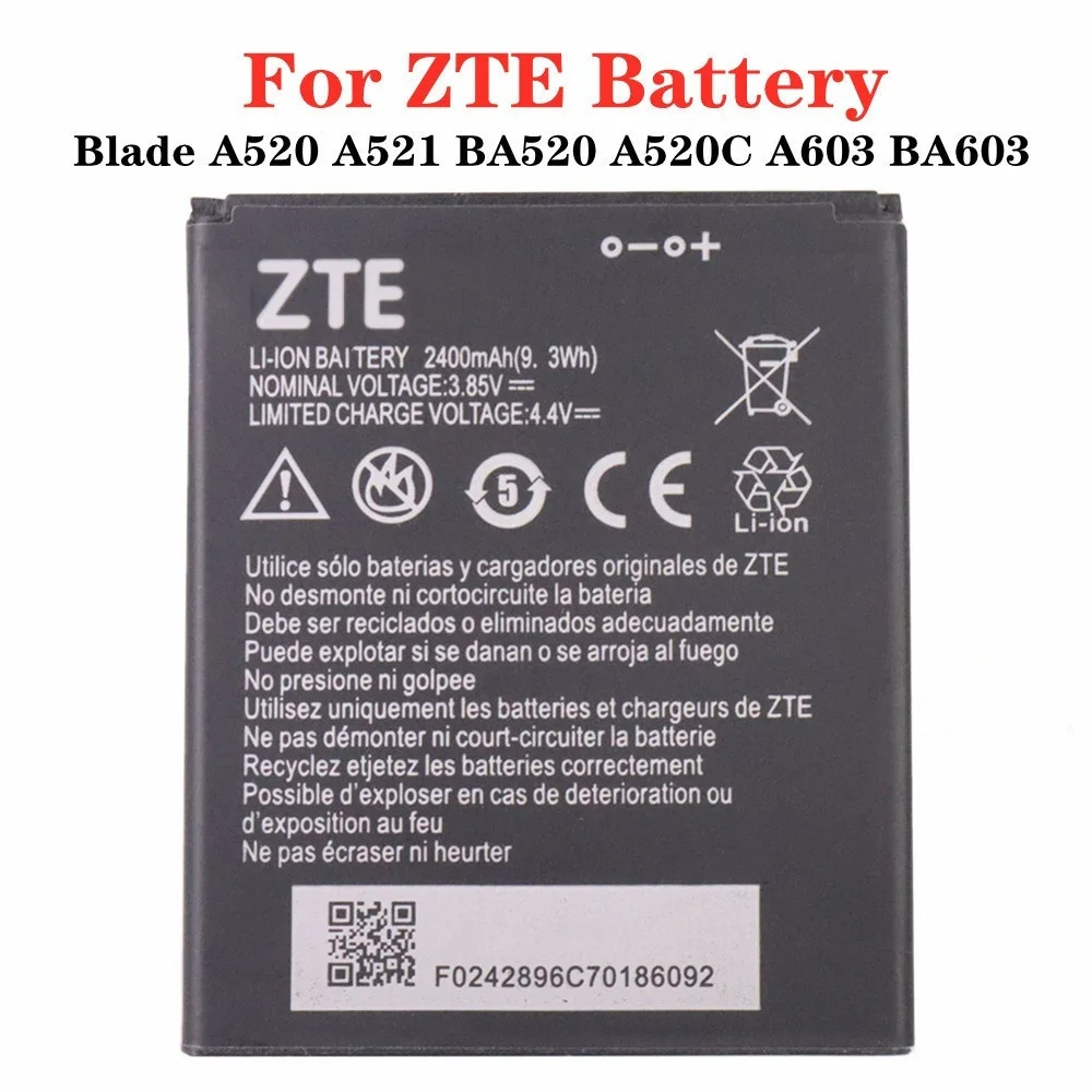 2400mAh Li3824T44P4h716043 Original Battery For ZTE Blade A520 A521 BA520 High Quality Replacement Batteries Battery