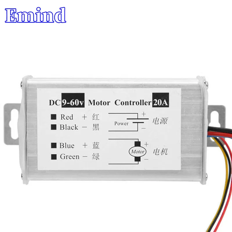 1/3/5/10/20Pcs PWM DC Motor Stepless Speed Change Pulse Width Motor Speed Control Switch 9V12V24V48V60V Governor 20A