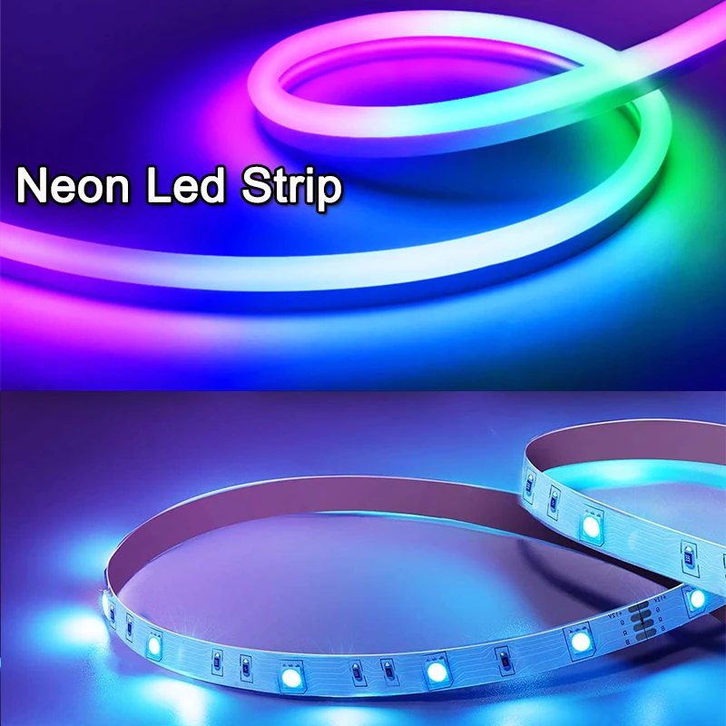 32.8F/10M DC12V BlueTooth RGB pasek Neon LED dekoracja domu Mulitiple color dioda z obudową silikonową Stri wodoodporne oświetlenie zewnętrzne