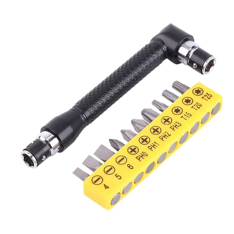 X59A_1/4Inch L Shaped Socket Wrench Set with 10Pcs Screwdriver Bits