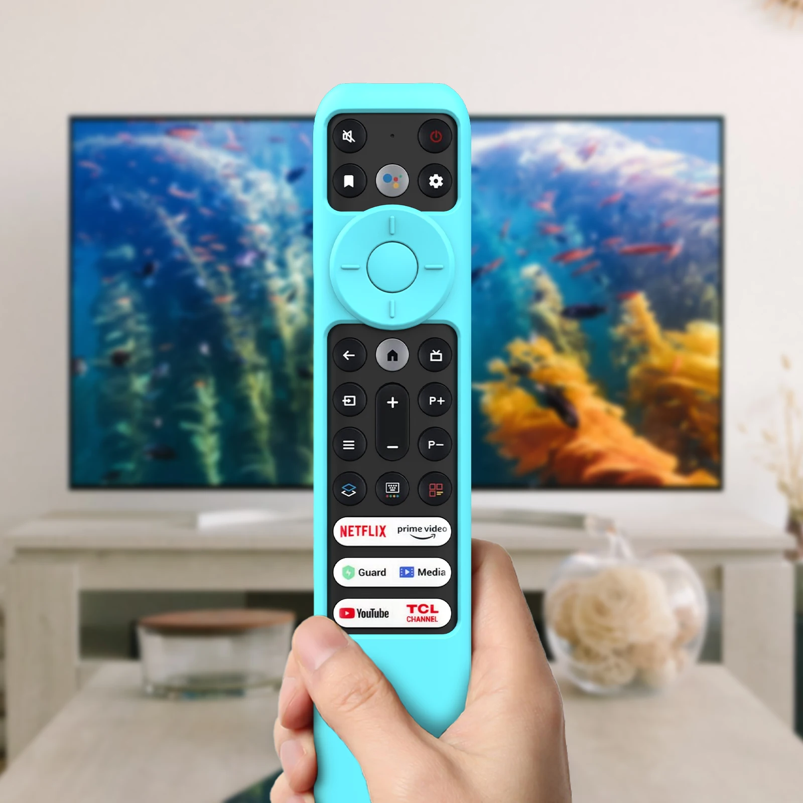 Silicon Remote Case for TCL TV Remote Control RC902V FMR1 Google Android Smart QLED Voice TV Protective Cover Environmentally