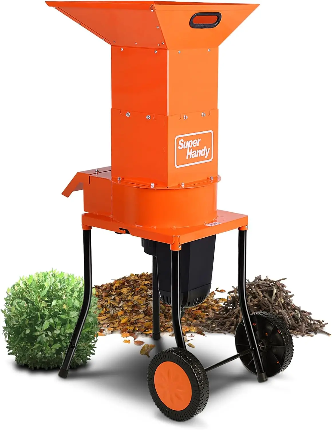 

Electric Leaf Mulcher Shredder - Steel Construction, 15-AMP 120V AC Motor, 11" Cutting Blades - .5" Capacity for Leaves, Grass &