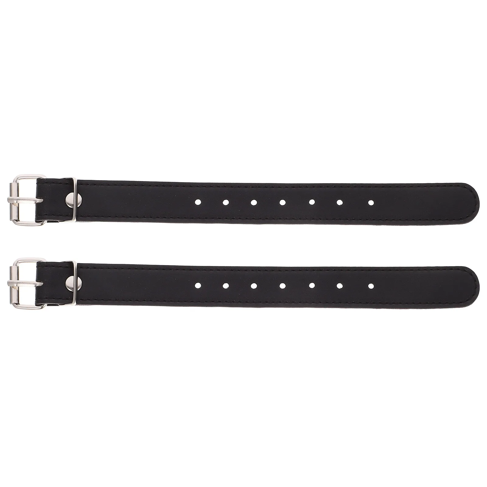

Bike Straps Buckle Bike Basket Front Straps Belt Compact Size Adjustable Hole PU Front Container Strap Black Color