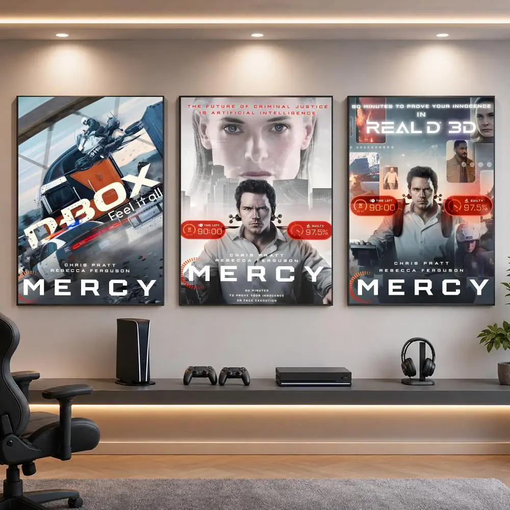 Movie M-Mercy Poster HD Removable Wall Art Gift Bedroom Lounge Dorm Office Gaming Cafe Bars