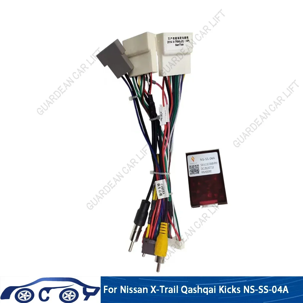

16Pin Car Radio Wiring Canbus Decoder For 2014 Nissan X-Trail Qashqai Kicks NS-SS-04A 2DIN Head Unit Stereo Plug Android navig