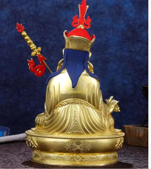 تمثال بوذا عالي الجودة #   جنوب شرق آسيا البوذية التذهيب الذهبي طرد الأرواح الشريرة السلامة جورو رينبوتشي بادماسامبهافا تمثال بوذا