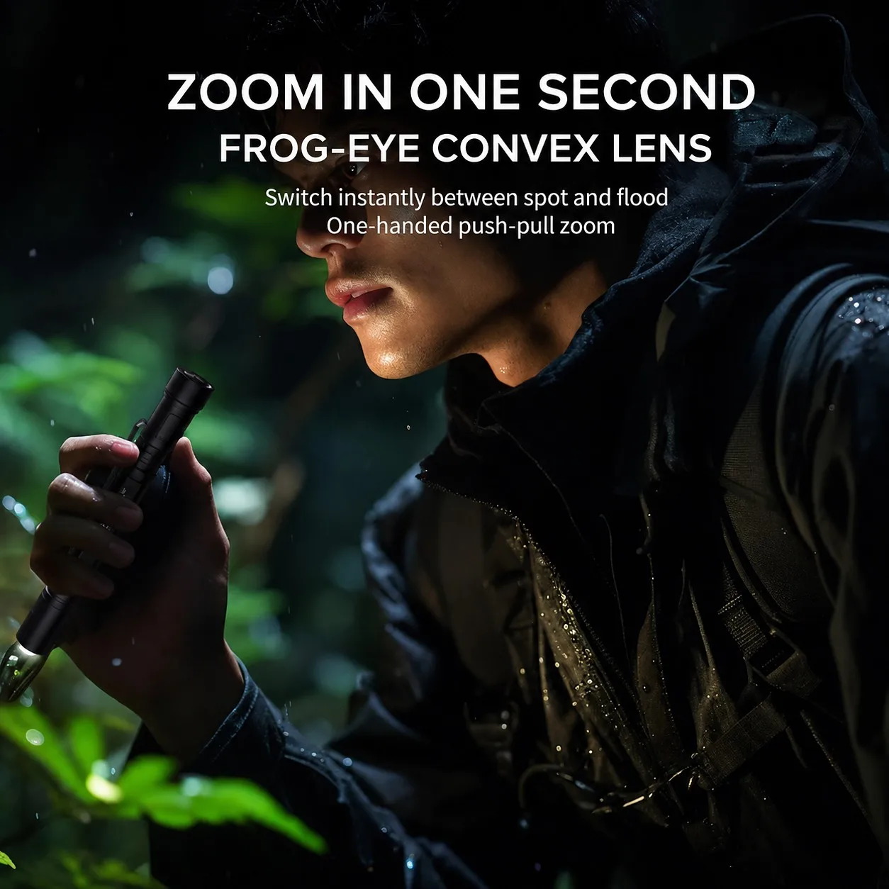 WARSUN P1S Zoomable Pen Flashlight, Compact Rechargeable LED Pocket Light for Home Repair, Work, Inspection and Emergency Lighti