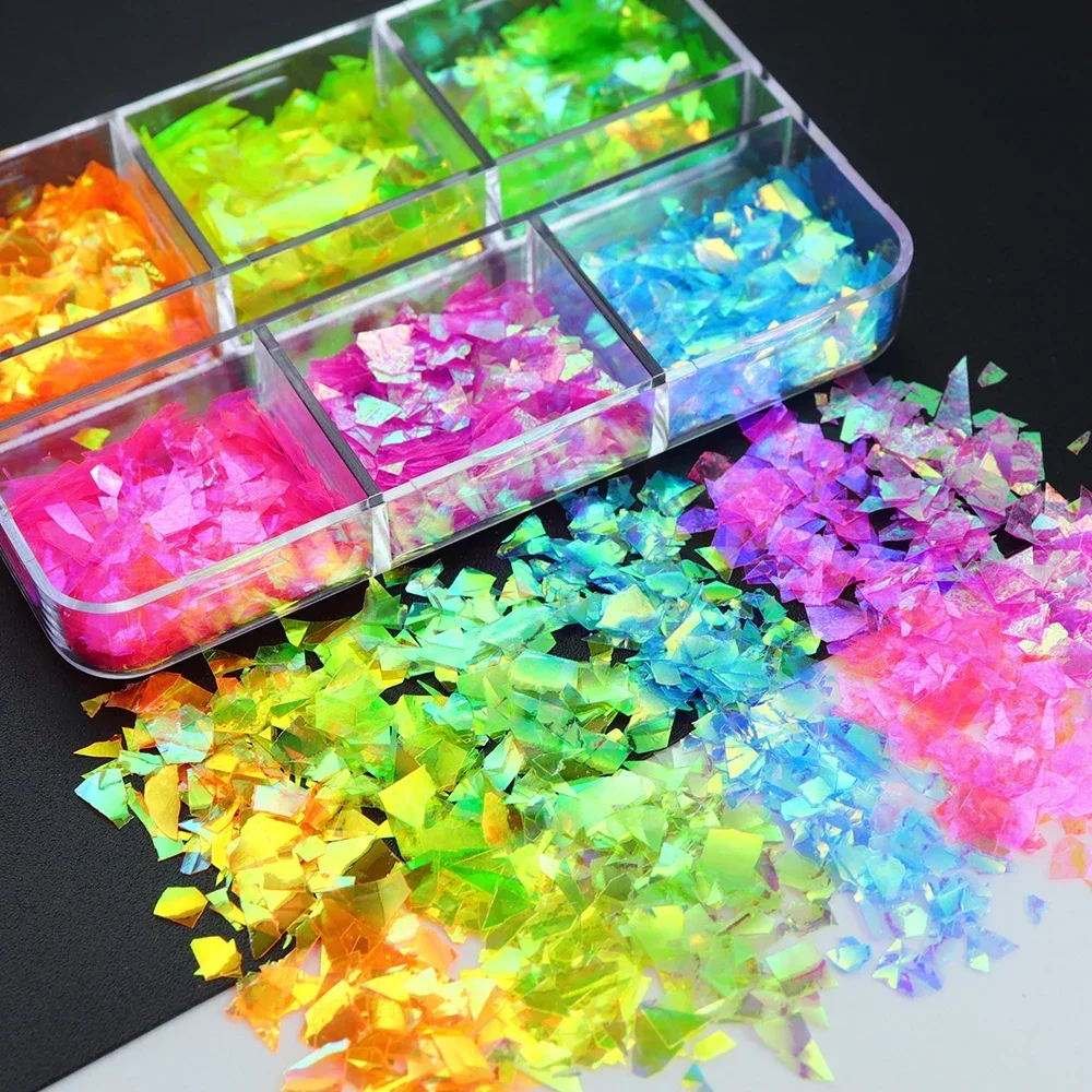 Sparkling Nail Art Glitter Film Candy Irregularly Glass Paper Fingertip Decoration Sequins Nail Stylist Supplies Accessories