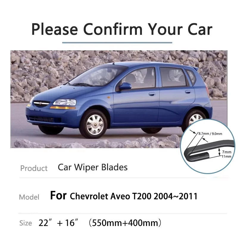 

Car Wiper Blades For Chevrolet Aveo T250 Accessories Kalos Lova Nexia T200 2004~2011 Window Windshield Windscreen Wipers Brushes