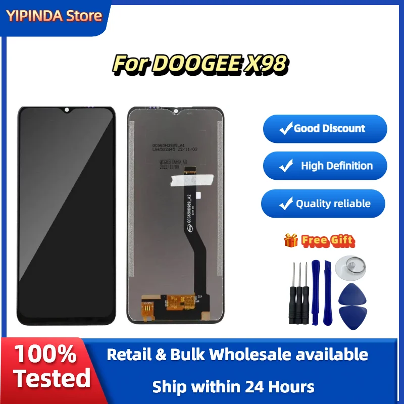 LCD Display Touch Screen Digitizer Full Assembly For DOOGEE X98 Rugged Mobile Phone Replacement Display