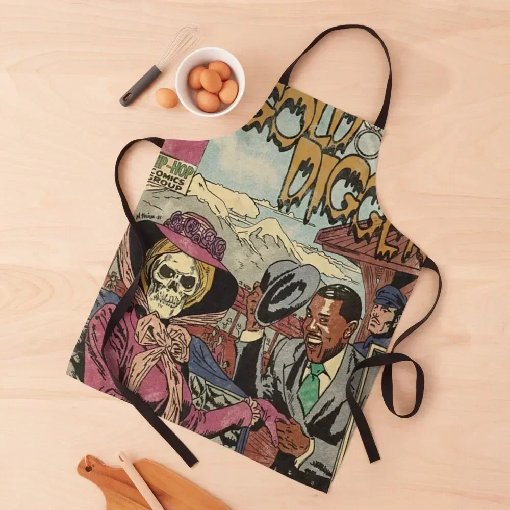 

Kanye West Gold Digger - Hip Hop Comics Parody Art Apron Women Kitchen For Kitchen Things For Kitchen Waterproof Apron