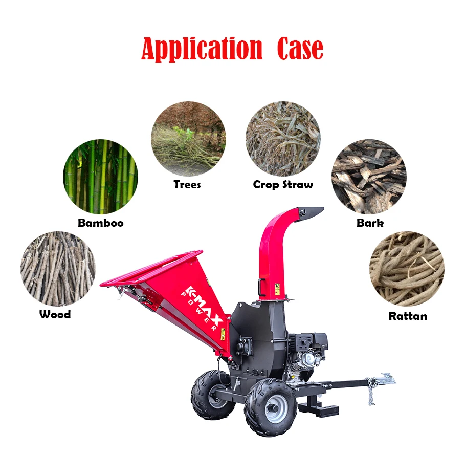 China Factory Price With OEM 15hp Engine Tree Shredder Log Wood Crushe Mulcher Chipper Branch Wood Chipper Shredder