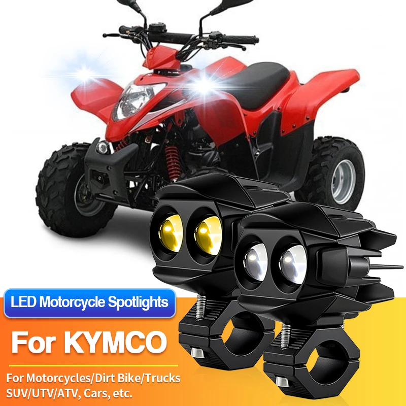 

1 комплект универсальных светодиодных противотуманных фар для мотоциклов, двухцветные прожекторы 12В для KYMCO Like 150i ABS Noodoe/Like 200i/MXU 150X