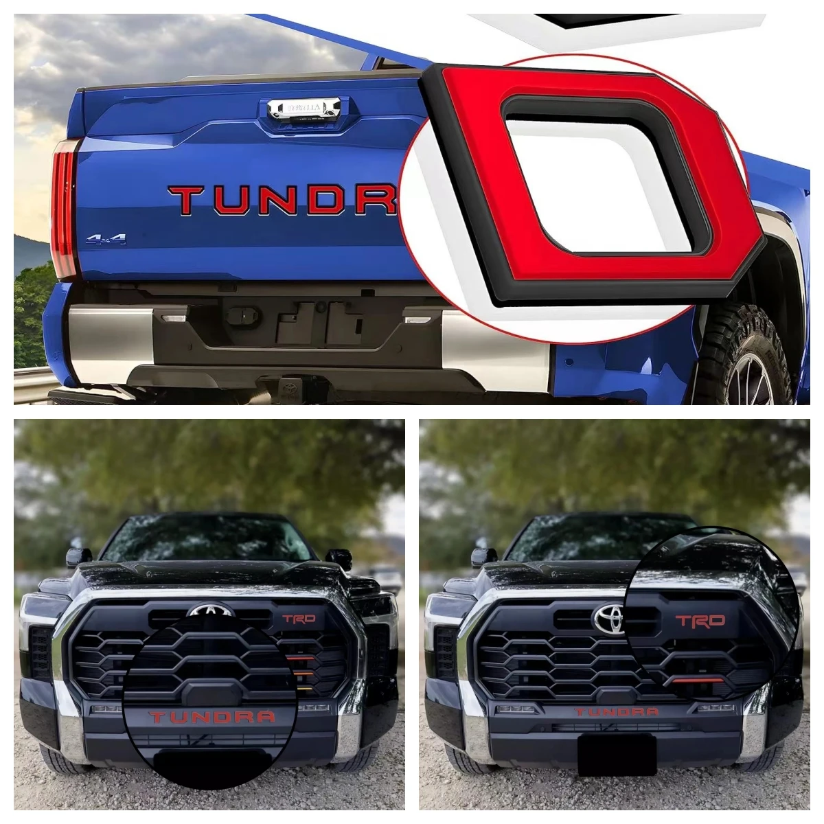 Applicable For Toyota Tundra Car Logo 3d Tailgate Letters Tundra 2022-2024 Tail Box Large Label Abs Pickup Tail Box Sticker