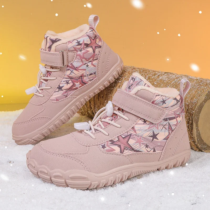 Outdoor Snow Boots High Quality Winter Boys Girls Kids Five-Finger Shoes Warm Short Boots Waterproof Sports Shoes Ankle Boots