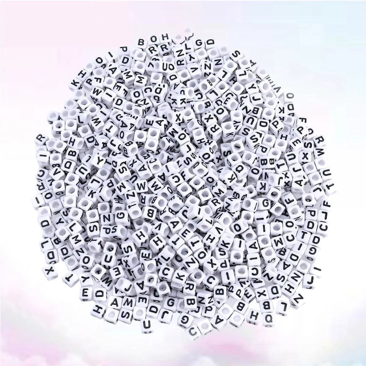 500Pieces 6Mm Acrylic Cube Letter Beads A- for DIY Jewelry Crafting Educational Childrens Parties Classroom