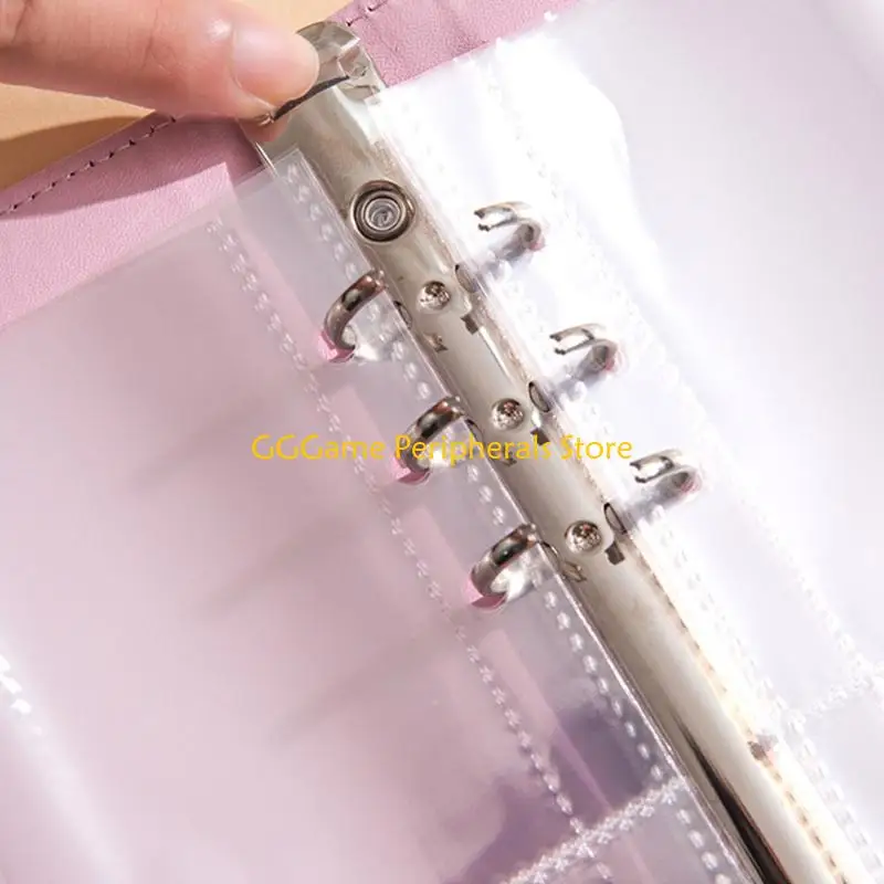 U55B Photo Organiser 100 Pocket Album With 6 Rings Leather Binder Cover Photo Collection Book For 3Inch Picture Game Cards