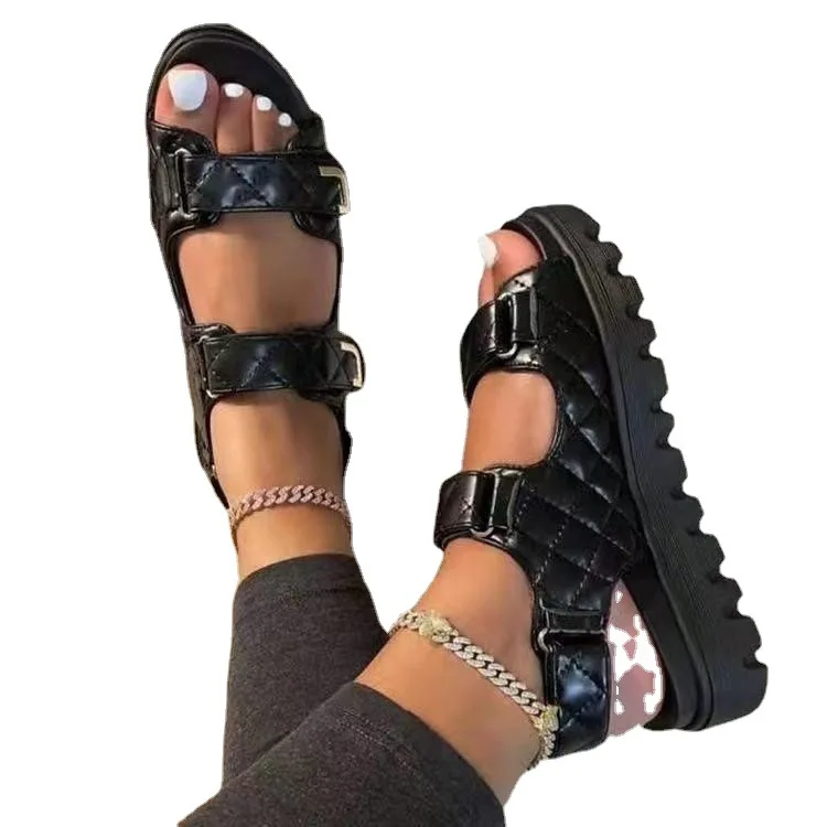 Nieuw De Magic Sticks Schoenen Haak Loop Platform Sandalen Gesp Schoenen Designer Merk Vrouwen Schoenen En Sandalen Vrouwen Fasion Sandaal