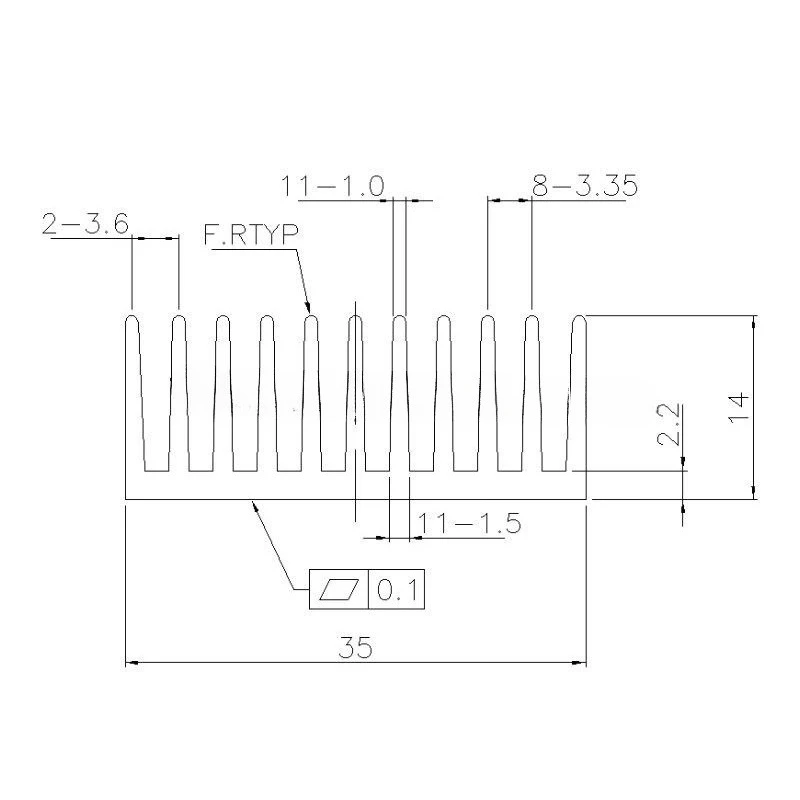 Aluminum Heatsink 35×35×14mm, for Chips, Routers, Graphics Cards, Electronic Ultrasonic Equipment, Motherboard IC and PCB