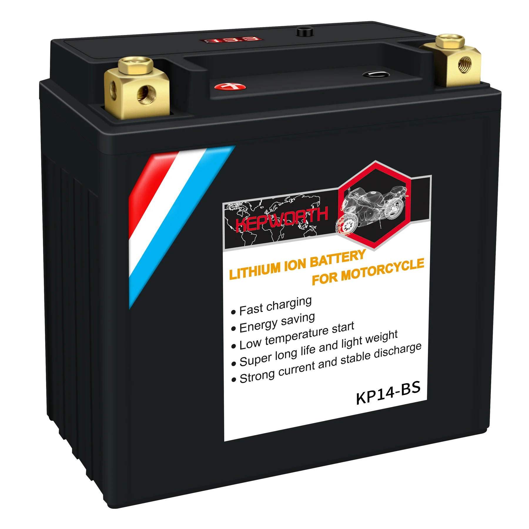 Lithium Motorcycle Battery 14-BS/14L-BS 12V 9Ah 520A Replacement Powersport Battery for Motorcycle ATV UTV Scooter Snowmobile