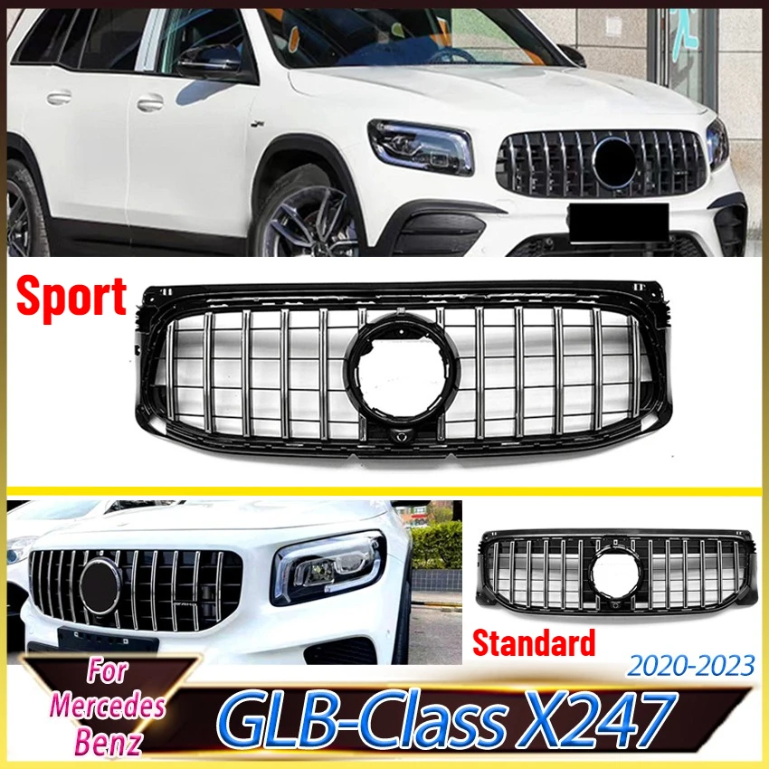 Front Grill For Mercedes Benz GLB-Class X247 2020 2021 2022 2023 GLB180 GLB200 GLB250 GT Style Hood Grilles Air Intake Grille
